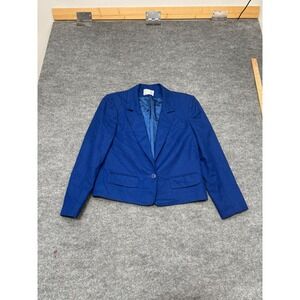 Vintage Pendleton Blue Wool Blazer Jacket Womens Sz 12 Made in USA Single Button